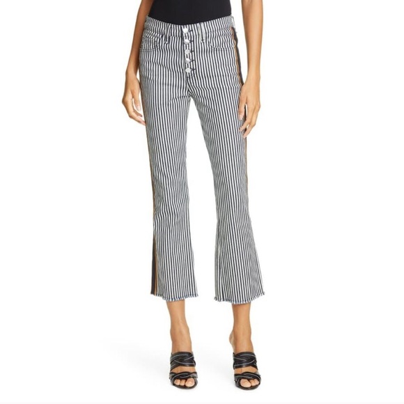 Veronica Beard Denim - Veronica Beard Carolyn Baby Bootcut Striped Jeans